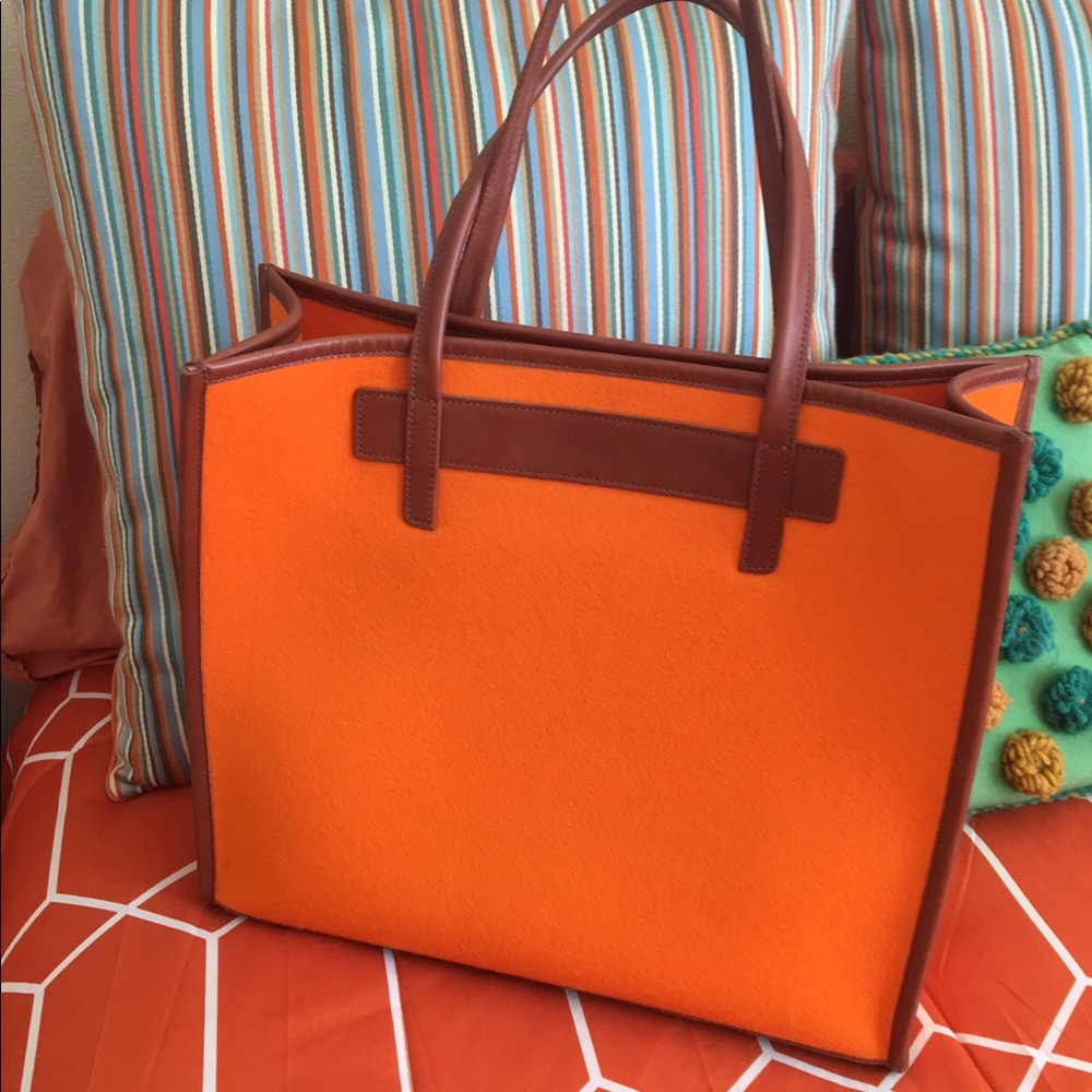 *SOLD* Graf + Lantz orange wool tote